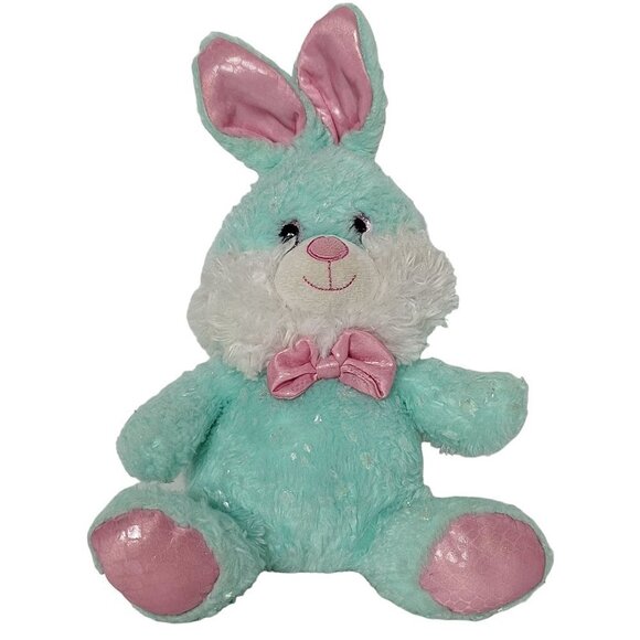 Walgreens Pastel Blue Green Easter Bunny Rabbit Plush Stuffed Animal 13" - Picture 1 of 6